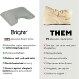 Brightr adjustable Memory Foam pillow designed for side sleepers to reduce neck pain and enhance comfort