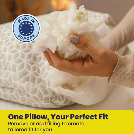 Adjustable Memory Foam pillow designed for customised comfort, ideal for side sleepers and neck pain relief