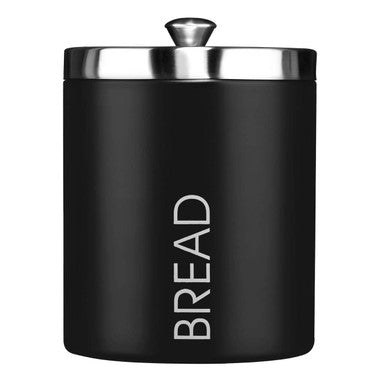 Orsina Black Bread Bin with Stainless Steel Lid for Storing Fresh Bread