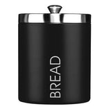 Orsina Black Bread Bin with Stainless Steel Lid for Storing Fresh Bread