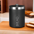 Orsina Black Bread Bin with Stainless Steel Lid for Storing Fresh Bread and Baked Goods