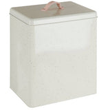 Orsina Cream Bread Bin with Lid and Pink Handle for Kitchen Storage