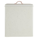 Orsina Vintage Style Bread Bin in Cream with a Pink Handle for Kitchen Storage