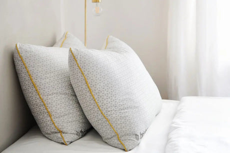 Brightr Sleep Pillow Protector in Grey with Yellow Trim for Enhanced Sleep Hygiene