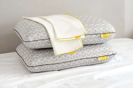 Brightr Sleep adjustable memory foam pillow set designed for side sleepers to alleviate neck pain