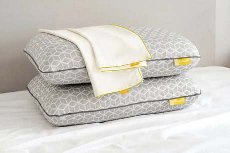 Brightr Sleep adjustable memory foam pillow set designed for side sleepers to alleviate neck pain