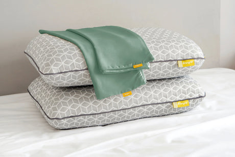Brightr Sleep memory foam hybrid pillows with soft pillowcase, ideal for neck pain and side sleepers