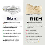 Comparison of Brightr adjustable memory foam pillow against a regular pillow for side sleepers