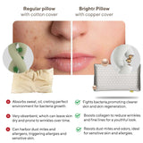 Brightr Eclipse Memory Foam Pillow with copper cover, ideal for neck pain and side sleepers