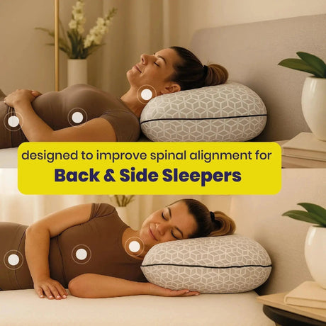 Brightr Eclipse memory foam pillow designed for side sleepers, enhancing spinal alignment and comfort