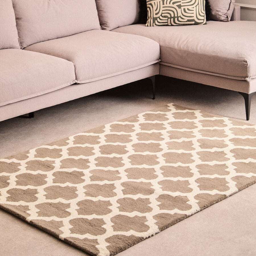 Orsina Brown and Natural Rug with Geometric Pattern, perfect for modern living room decor