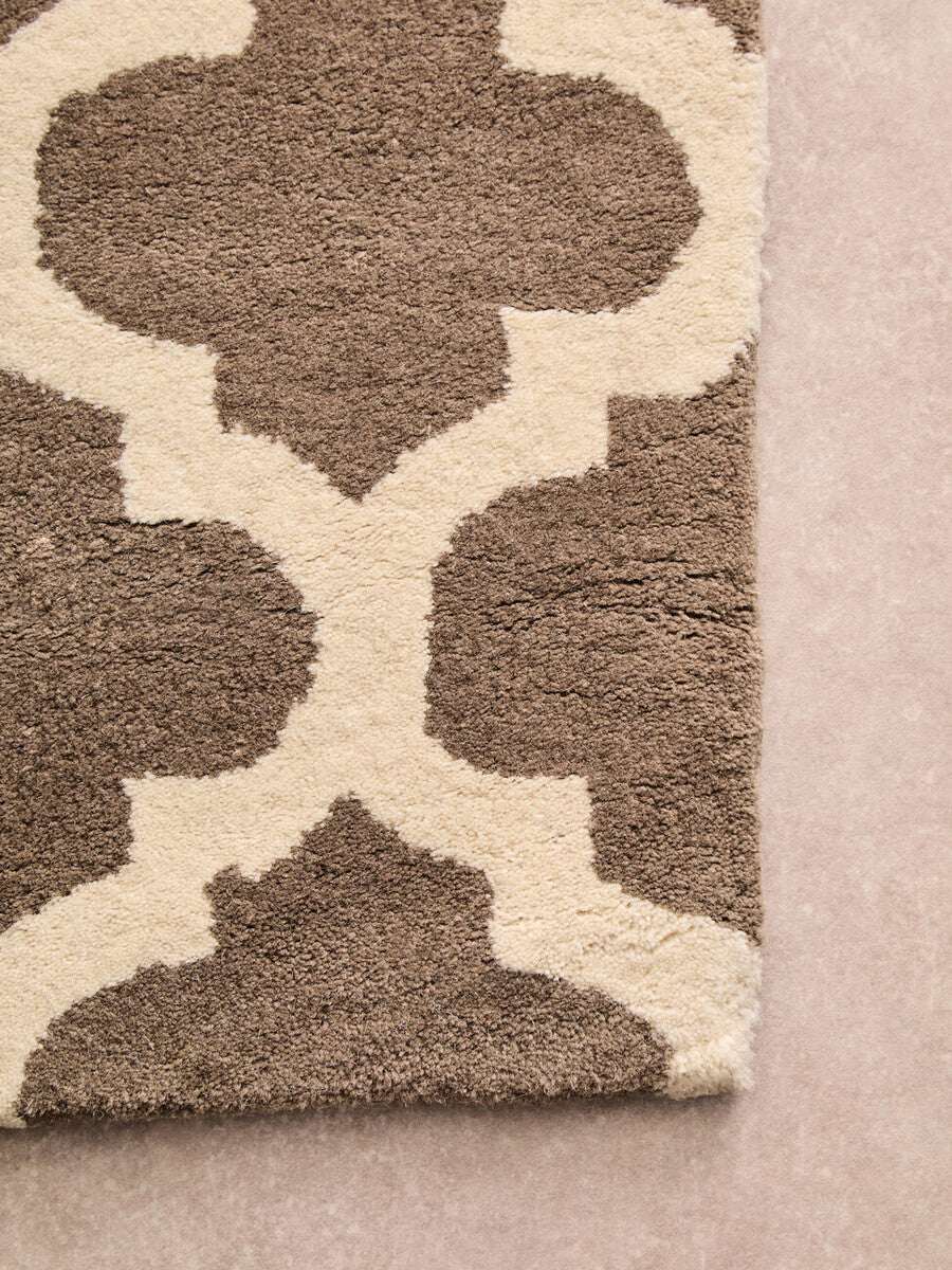 Orsina Brown and Natural Rug with modern geometric pattern for stylish home decor