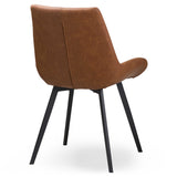 Shades 4 Seasons Brown Leather Dining Chair with Metal Legs Shades 4 Seasons