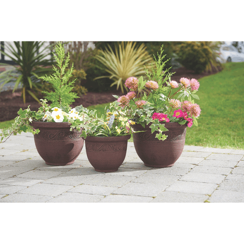 Greenhurst Brown Planters Set of 3 Decorative Pots Greenhurst