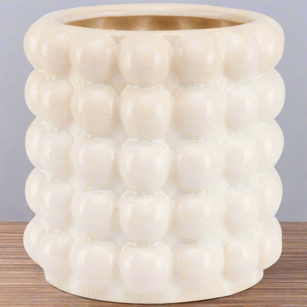 Seville Collection Large Cream Bubble Planter CERAMIC Shades 4 Seasons