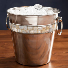 Orsina stylish bucket with mother of pearl details, filled with ice for chilling beverages