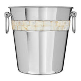Orsina stainless steel wine bucket with decorative shell inlay and sturdy handles