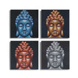 Set of 4 Buddha Heads Sand Detail 40x40cm AW-Dropship