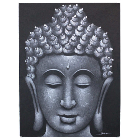 Buddha Painting - Grey Brocade Detail AW-Dropship