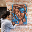 Buddha Painting - Blue & Gold Flower 75x55cm AW-Dropship