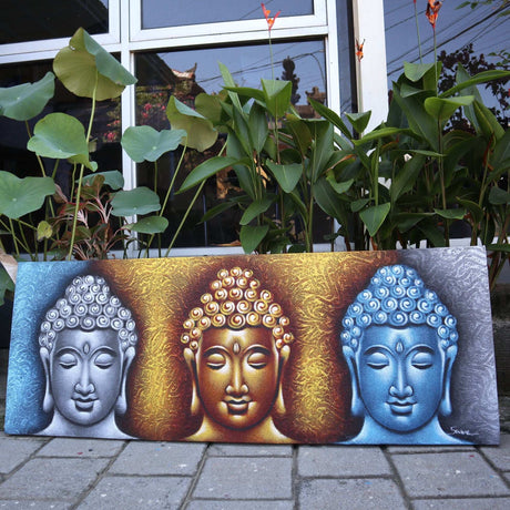 Buddha Painting - Three Heads Gold Detail AW-Dropship