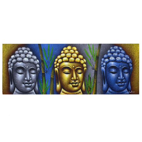 Buddha Painting - Three Heads With Bamboo AW-Dropship