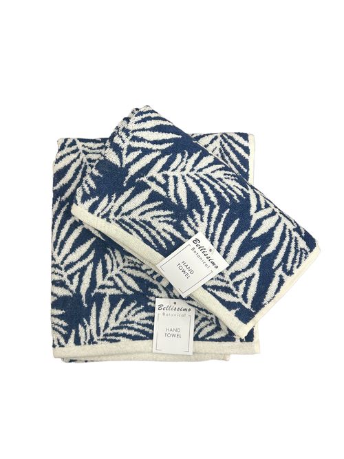 Botanical Leaf Turkish Cotton jacquard towel Bellissimo Home