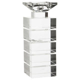 Elegant Orsina Candle Holder made of clear glass with a tiered design for stylish decor