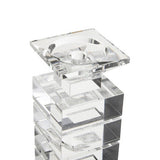 Elegant Orsina Candle Holder made of clear crystal in a modern geometric design