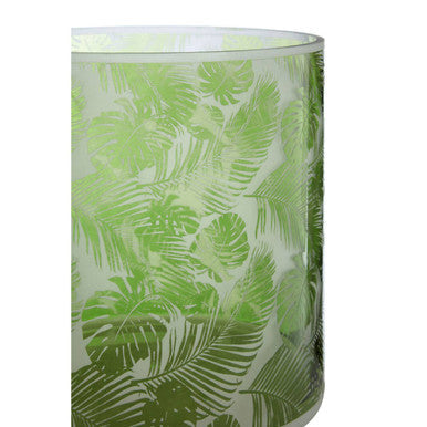Orsina Candle Holder with a decorative green foliage design for stylish home decor