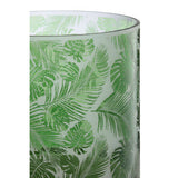 Orsina Candle Holder with a Green Leaf Pattern for Elegant Home Decor and Ambient Lighting