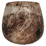 Orsina Decorative Candle Holder in Elegant Swirled Brown Glass design for Home Decor