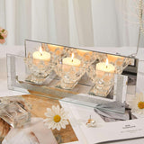 Elegant Candle Holder from London Boutique Lifestyle with mirrored finish and crystal glass design