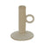 Elegant beige ceramic Candle Holder with ribbed design and decorative handle for Christmas decor
