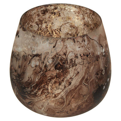 Elegant Orsina Candle Holder with a Unique Swirled Brown Design for Stylish Home Decor