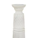 White decorative candle holder with a twisted design, perfect for any home decor