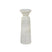 Elegant white marble candle holder with decorative ribbed design for stylish home decor