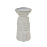Elegant white candle holder with textured design, perfect for adding a touch of style to any room