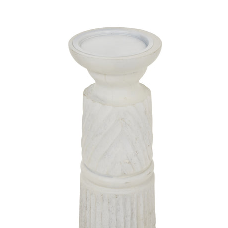 Elegant white Candle Holder with a textured design, perfect for adding style to any decor