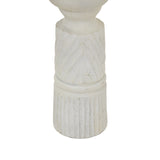 Elegant white candle holder with textured base for stylish home decor