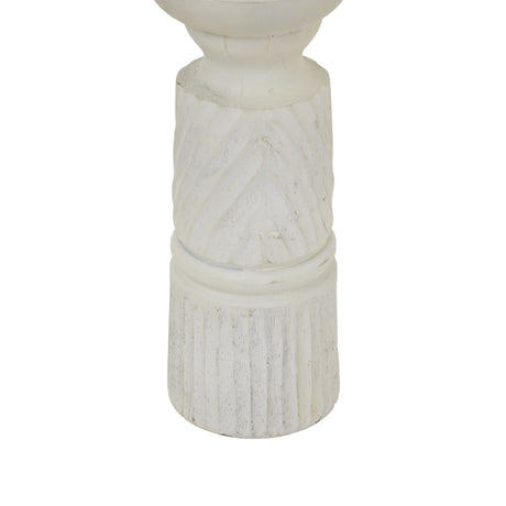 Elegant white candle holder with textured base for stylish home decor