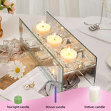 Elegant Candle Holder with Glass Elements and Three Tealight Candles for Stylish Home Decor