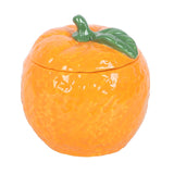 Orange Fruit Ceramic Candle Jar with Lid - Stylish Home Decor N/A