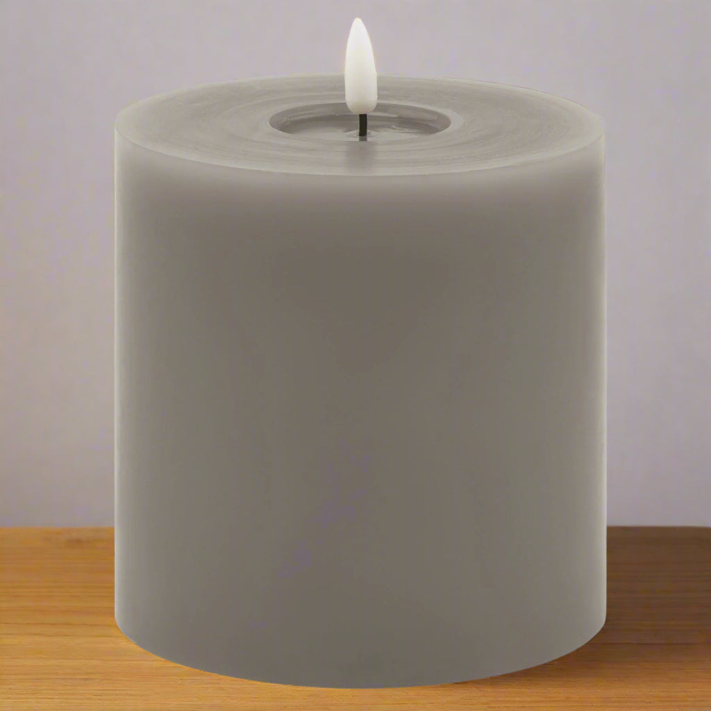Luxe Collection Melt Effect 5x5 Grey LED Wax Candle GREY WAX Shades 4 Seasons
