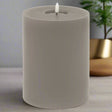 Luxe Collection Melt Effect 6x8 Grey LED Wax Candle GREY WAX Shades 4 Seasons