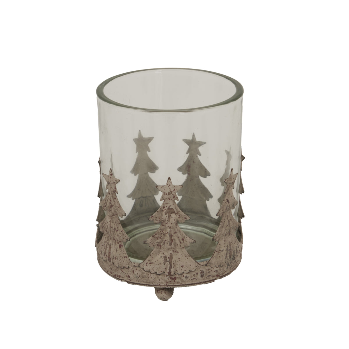 Decorative Christmas Candle Holder with Tree Designs for Festive Home Decor