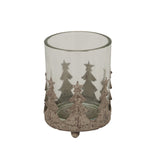 Decorative Christmas Candle Holder with Tree Designs for Festive Home Decor