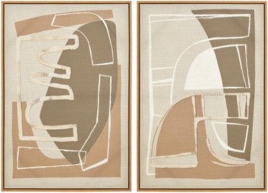 Astratto Set of 2 Neutral Abstract Canvas Wall Art Orsina