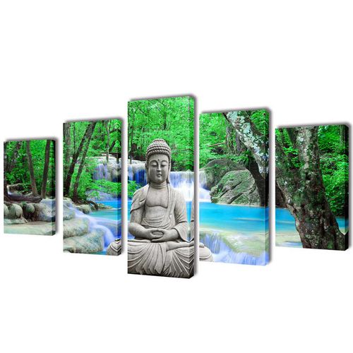 Canvas Wall Print Set Buddha 200 x 100 cm vidaXL
