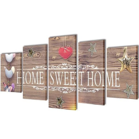 Canvas Wall Print Set Home Sweet Home Design 200 x 100 cm vidaXL